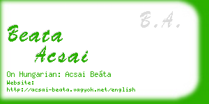 beata acsai business card