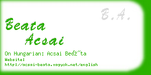 beata acsai business card